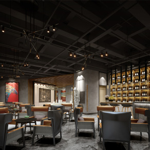 工业风西餐厅 洽谈室